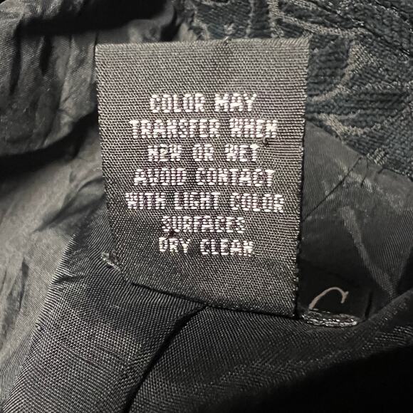 INC International Concepts Faux Suede Floral Black Blazer Size 8 Button Front - Picture 8 of 9